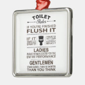 Funny Toilet Rules Bathroom Humor Ornament Aus Metall (Links)