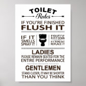 Funny Toilet Rules Bathroom Restroom Humor Poster (Vorne)