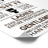 Funny Toilet Rules Bathroom Restroom Humor Poster (Ecke)