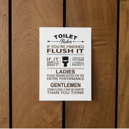 Funny Toilet Rules Bathroom Restroom Humor Postkarte