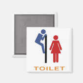 Funny Toilet Sign Magnet (Vorderseite/Rückseite)