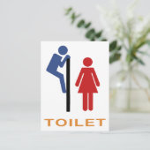 Funny Toilet Sign Postkarte (Stehend Vorderseite)