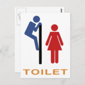 Funny Toilet Sign Postkarte (Vorne/Hinten)