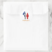 Funny Toilet Sign Runder Aufkleber (Tasche)