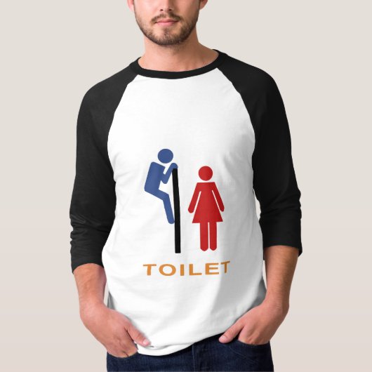 Funny Toilet Sign T-Shirt (Vorderseite)
