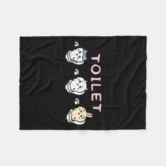 Funny Toilet Time Chikawa Meme Fleecedecke (Vorderseite (Horizontal))