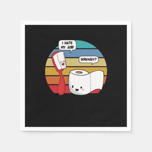 Funny Toiletries Toothbrush And Tissue Puns Gift I Serviette (Vorderseite)