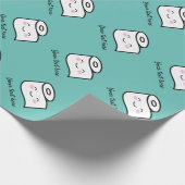 Funny Toilette Cartoon Design personalisiert Geschenkpapier (Ecke)
