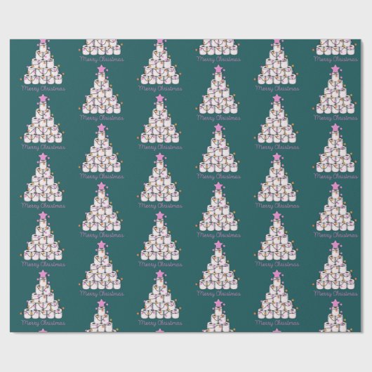 Funny Toilette Papier Weihnachtsbaum Niedlich farb Geschenkpapier (Flach)