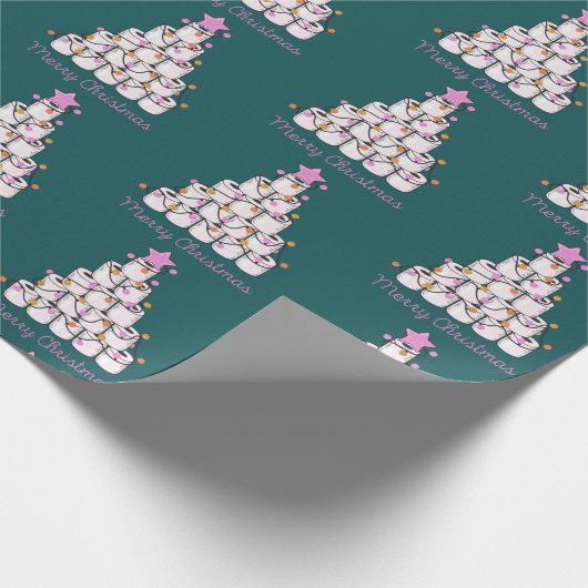 Funny Toilette Papier Weihnachtsbaum Niedlich farb Geschenkpapier (Ecke)