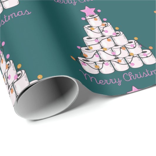Funny Toilette Papier Weihnachtsbaum Niedlich farb Geschenkpapier (Rolleneckpunkt)