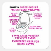 Funny Toilette Spaß Quadratischer Aufkleber (Vorderseite)