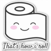 Funny Toilettenpapier Rolle Vinyl Memer Aufkleber (Vorderseite)