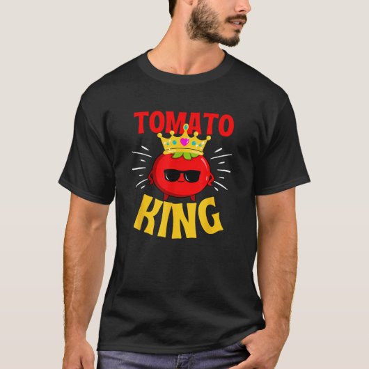Funny Tomato King Vater Gemüsegärten T-Shirt (Vorderseite)