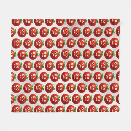 Funny Tomato Pattern - Cartoon Gemüsesektor Fleecedecke (Vorderseite (Horizontal))