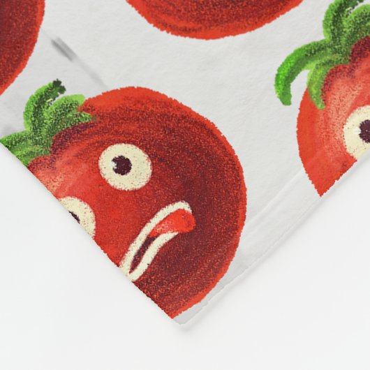 Funny Tomato Pattern - Cartoon Gemüsesektor Fleecedecke (Ecke)