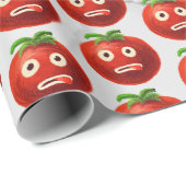 Funny Tomato Pattern - Cartoon Gemüsesektor Geschenkpapier (Rolleneckpunkt)
