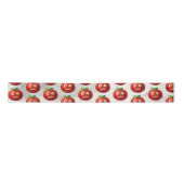 Funny Tomato Pattern - Cartoon Gemüsesektor Satinband (Vorderseite)