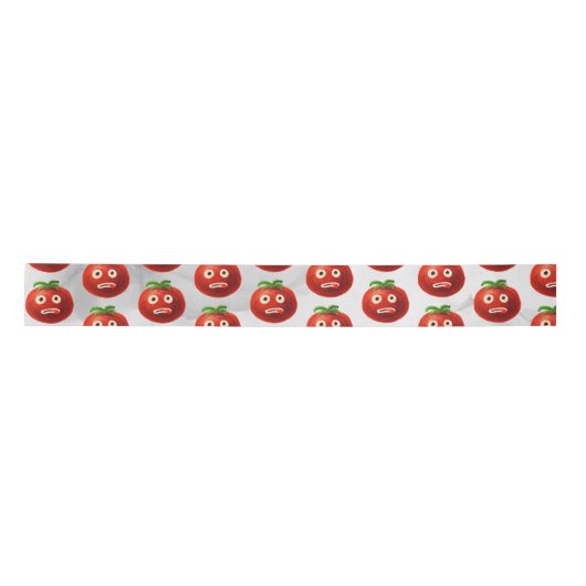 Funny Tomato Pattern - Cartoon Gemüsesektor Satinband (Vorderseite)