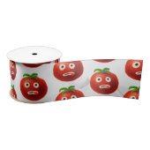 Funny Tomato Pattern - Cartoon Gemüsesektor Satinband (Spule)