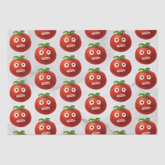 Funny Tomato Pattern - Cartoon Gemüsesektor Seidenpapier (Vorderseite)