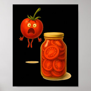 Funny Tomato überraschen ein Glas geschnitten Toma Poster