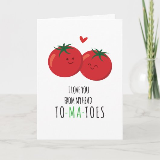 Funny Tomato Valentinstag Romantische Karte (Vorderseite)
