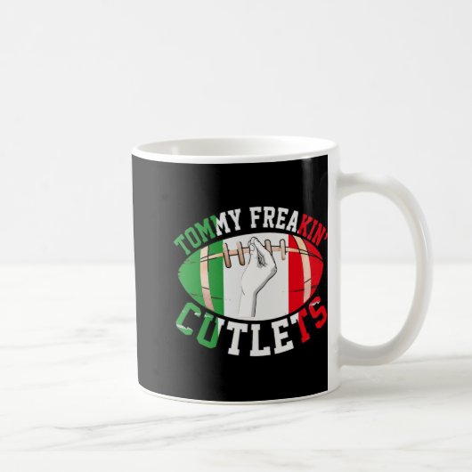 Funny Tommy Freakin' Cutlets New Jersey Italy Flag Kaffeetasse (Rechts)