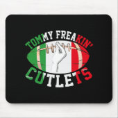 Funny Tommy Freakin' Cutlets New Jersey Italy Flag Mousepad (Vorne)