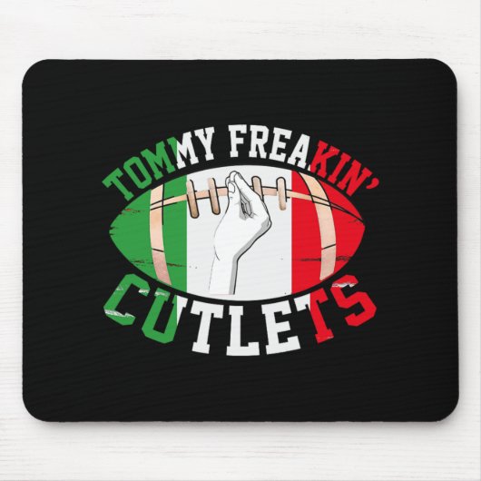 Funny Tommy Freakin' Cutlets New Jersey Italy Flag Mousepad (Vorne)