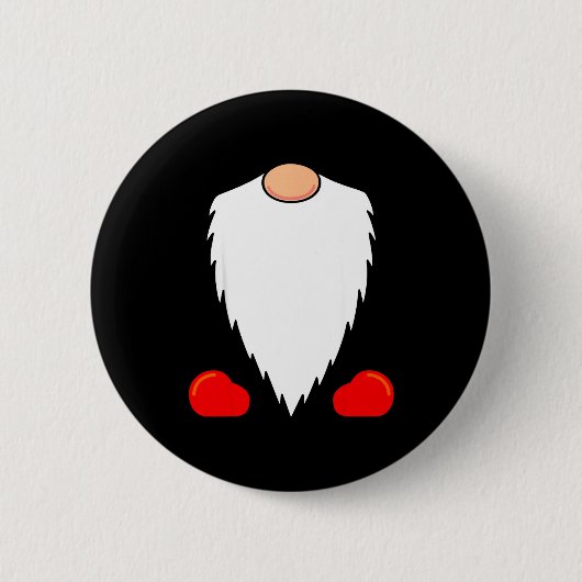 Funny Tomte Swedish Gnome Beard Christmas Yule Nis Button (Vorderseite)