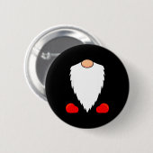Funny Tomte Swedish Gnome Beard Christmas Yule Nis Button (Vorne & Hinten)