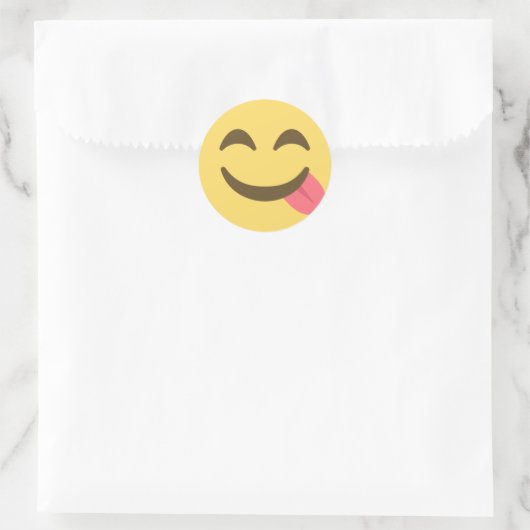 Funny Tongue Emoji Runder Aufkleber (Tasche)