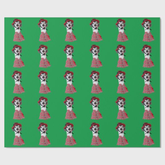 Funny Tongue Italia Greyhound Hund Wrapping Paper Geschenkpapier (Flach)