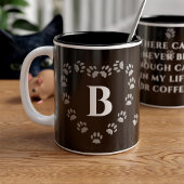Funny too many Cats Paw Print Black Coffee Tasse