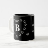 Funny too many Cats Paw Print Black Coffee Tasse (Vorderseite Links)