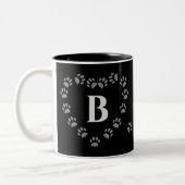 Funny too many Cats Paw Print Black Coffee Tasse (Links)