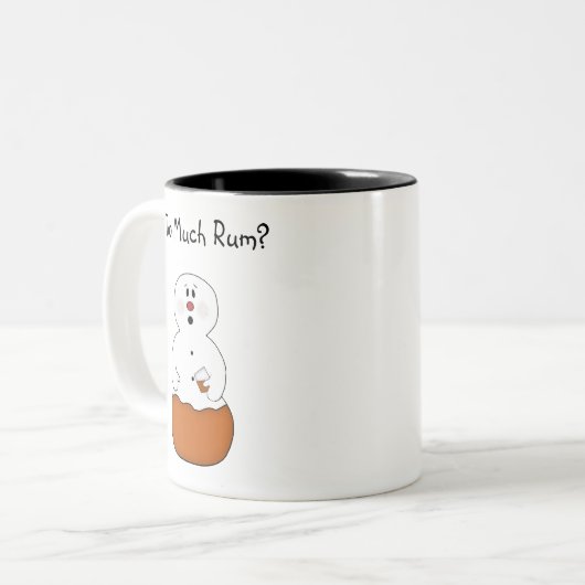 Funny too Much Rum Snowman Tasse (Vorderseite Links)