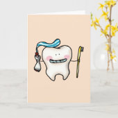 Funny Tooth Cartoon Karte (Gelbe Blume)