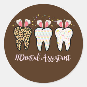 Funny Tooth Dental Assistant Zahnarzt Leben Ostern Runder Aufkleber