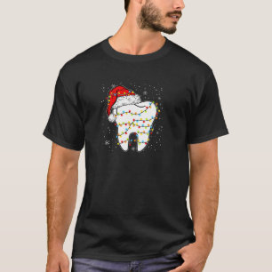 Funny Tooth Weihnachtsmannmütze Xmas Lights Zahnar T-Shirt