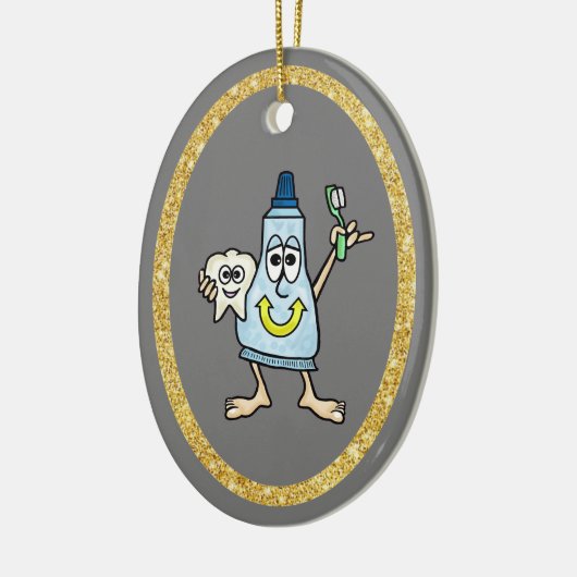 Funny Toothpaste und Zahnschmuck Keramik Ornament (Links)