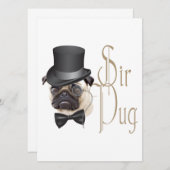 Funny Top Hat Monocle Sir Mops Dog (Vorne/Hinten)