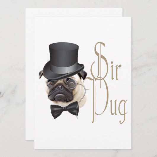 Funny Top Hat Monocle Sir Mops Dog (Vorne/Hinten)