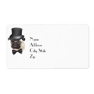 Funny Top Hat Monocle Sir Mops Dog
