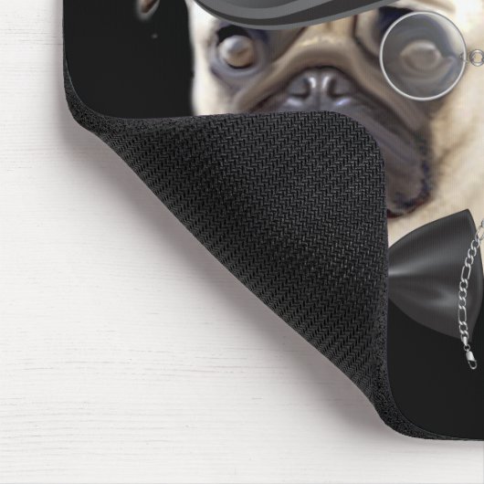 Funny Top Hat Monocle Sir Mops Dog Mousepad (Ecke)