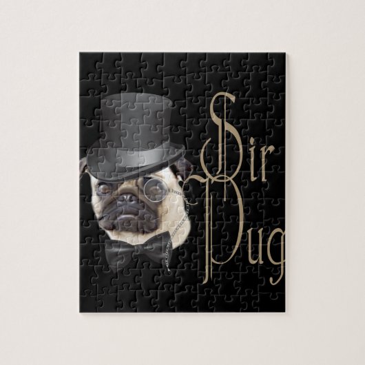Funny Top Hat Monocle Sir Mops Dog Puzzle (Vertikal)