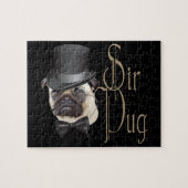Funny Top Hat Monocle Sir Mops Dog Puzzle (Horizontal)