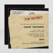 Funny Top Secret Bachelor Party Einladungen (Vorne/Hinten)