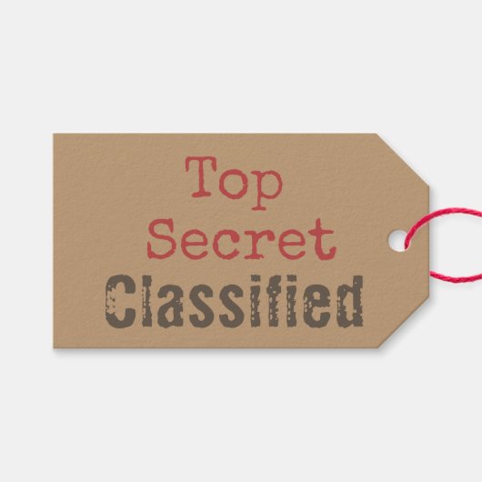 Funny Top Secret Geschenketiketten Geschenkanhänger (Vorderseite (Horizontal))